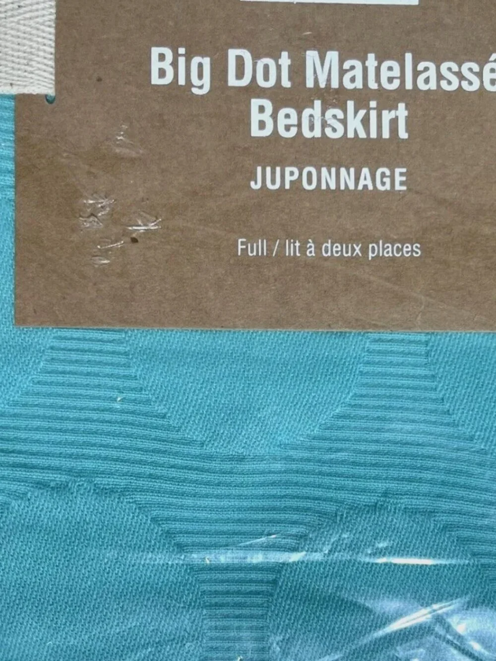 Pottery Barn Teen Big Dot Matelasse Bedskirt Full Size Pool 100% Cotton 14” Drop